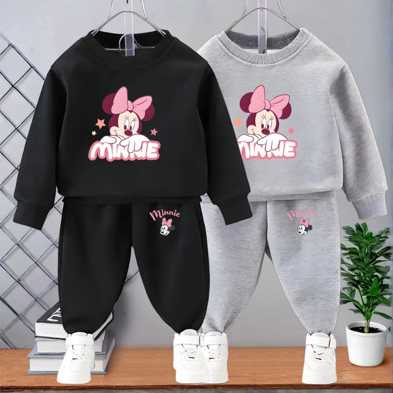 Conjuntos de sudadera y pantalón de manga larga con cuello redondo para niñas de 0 a 8 años, primavera y otoño, 2 piezas, chándal informal para niños