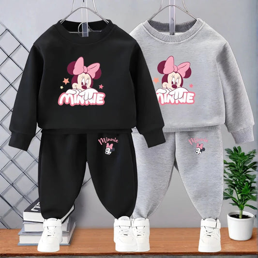 Conjuntos de sudadera y pantalón de manga larga con cuello redondo para niñas de 0 a 8 años, primavera y otoño, 2 piezas, chándal informal para niños