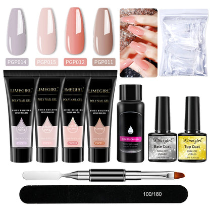 Kit Nail Art Limegirl, gel de uñas polivinílico, gel de remojo extensible, kit de esmalte de gel acrílico para principiantes, gel semipermanente