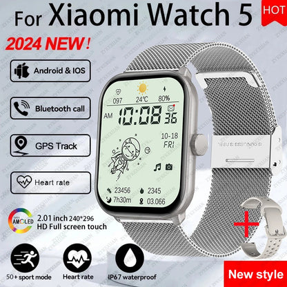 Xiaomi Watch 5 versión global para hombre y mujer, pantalla HD AMOLED, control del ritmo cardíaco, Bluetooth, llamadas, GPS, resistente al agua, reloj inteligente deportivo