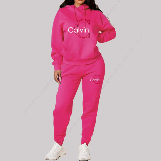 Conjunto deportivo de 2 piezas para mujer, ropa de diseño estético, tendencia, sudaderas con capucha y pantalones deportivos de alta calidad, conjuntos para mujer, 2025