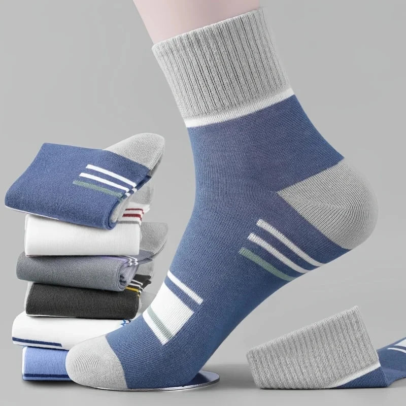 Calcetines deportivos transpirables de fibra de bambú para hombre, de otoño e invierno, con absorción del sudor y desodorantes, para negocios, 10, 5 o 3 pares.