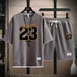 2025 Men'S Summer Fitness Running Casual Sportswear Set Quick-Drying Breathable Short-Sleeved T-Shirt + Shorts Two-Piece Set