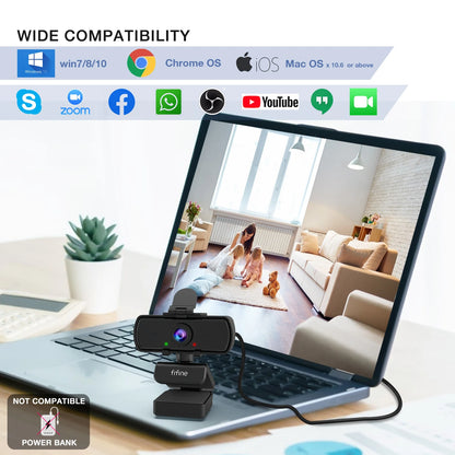 Cámara web FIFINE 1440p Full HD para PC con micrófono, trípode, para computadoras de escritorio y portátiles con conexión USB, cámara web con transmisión en vivo para videollamadas - K420