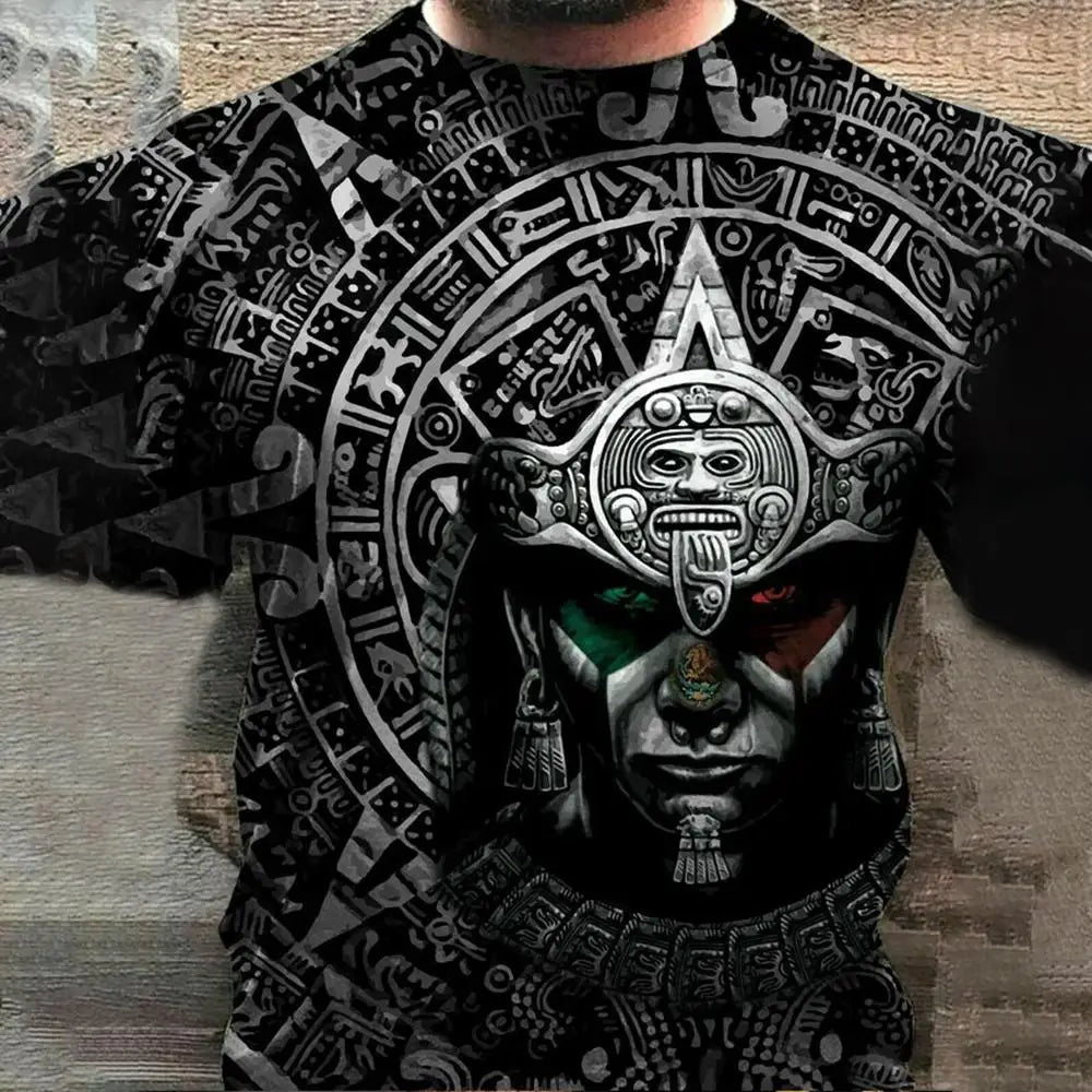 Camiseta para hombre, moda, estampado de bandera nacional de águila en 3D, manga corta, oversize, informal, cuello redondo, ropa de calle