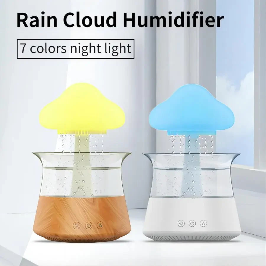 Difusor Serenity Mist Cloud: Humidificador ultrasónico de aromaterapia con lámpara LED de 7 colores