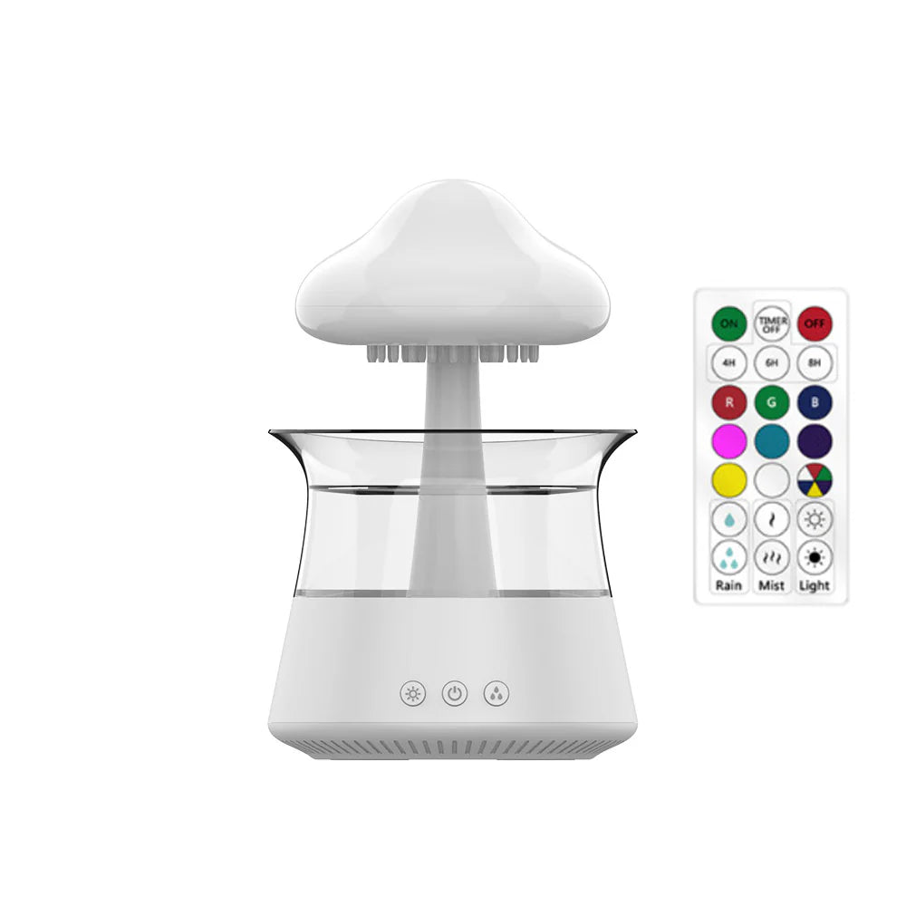 Difusor Serenity Mist Cloud: Humidificador ultrasónico de aromaterapia con lámpara LED de 7 colores