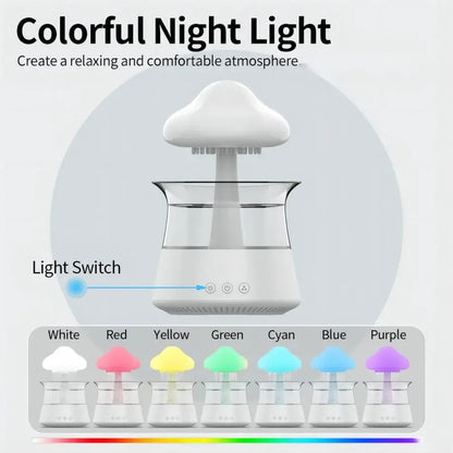 Difusor Serenity Mist Cloud: Humidificador ultrasónico de aromaterapia con lámpara LED de 7 colores